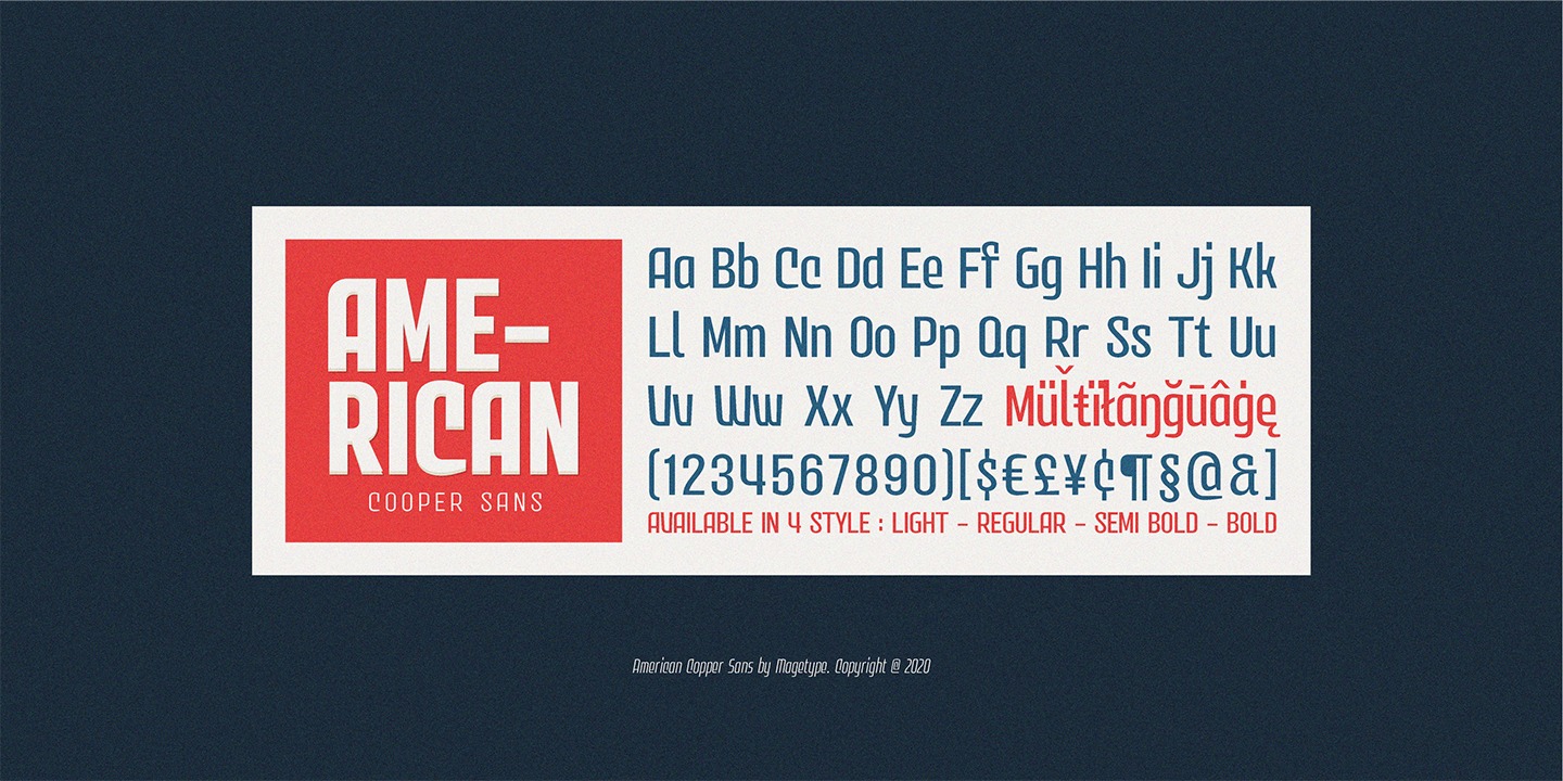 MGT American Copper Block Semibold Italic Font preview